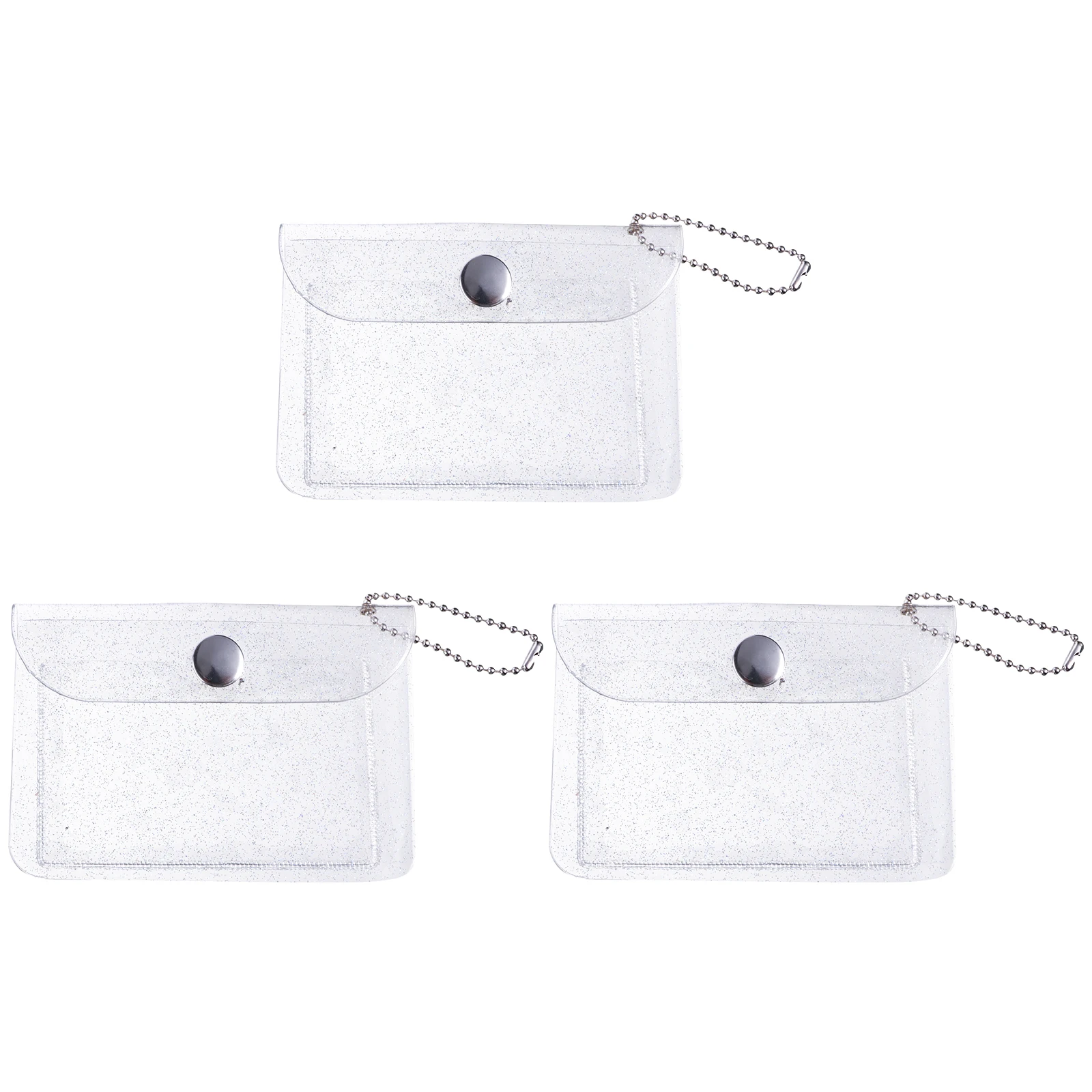

3 Pcs PVC Transparent Card Case Minimalist Wallet Coin Bag Women Fashionable Purse Gift Birthday Holiday Christmas Present