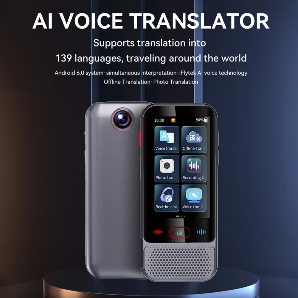 Bisofice Language Translator Device Portable Voice Interpreter in 139 Foreign Language Translating Support Text /Photo Translate