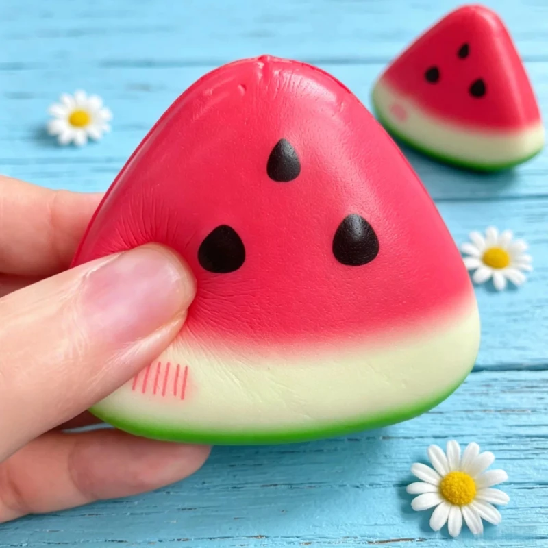 Watermelon Slice Squishy Fidget Toy Slow Rising Fruit Squeeze Stress Reliever Anti‑Anxiety Sensory Play for Novelty Desk Party