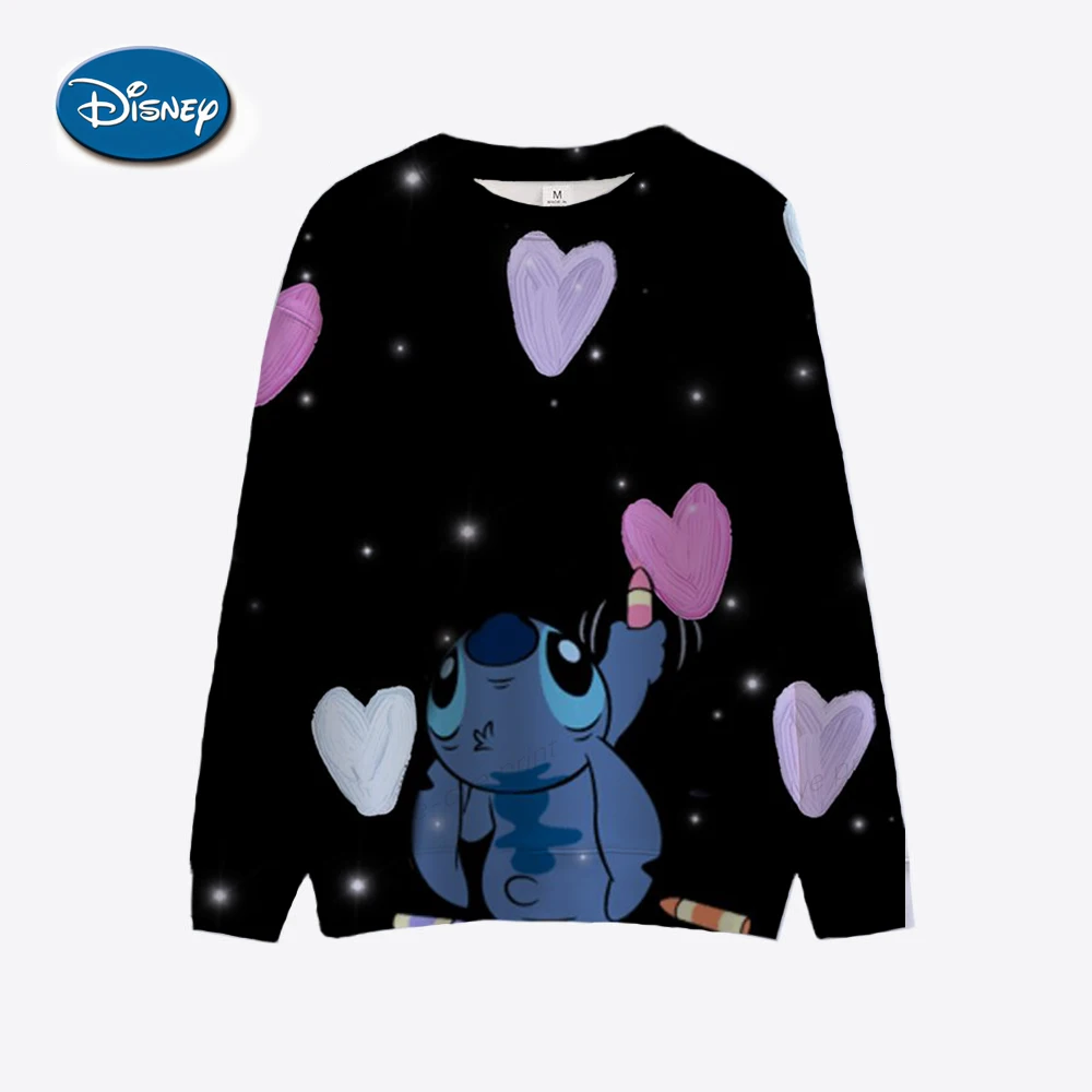 Funny Y2k Christmas Sweatshirt Lilo Stitch Disney Cartoon Hoodies Women Cute Stitch Anime Manga Hoody Female Clothes