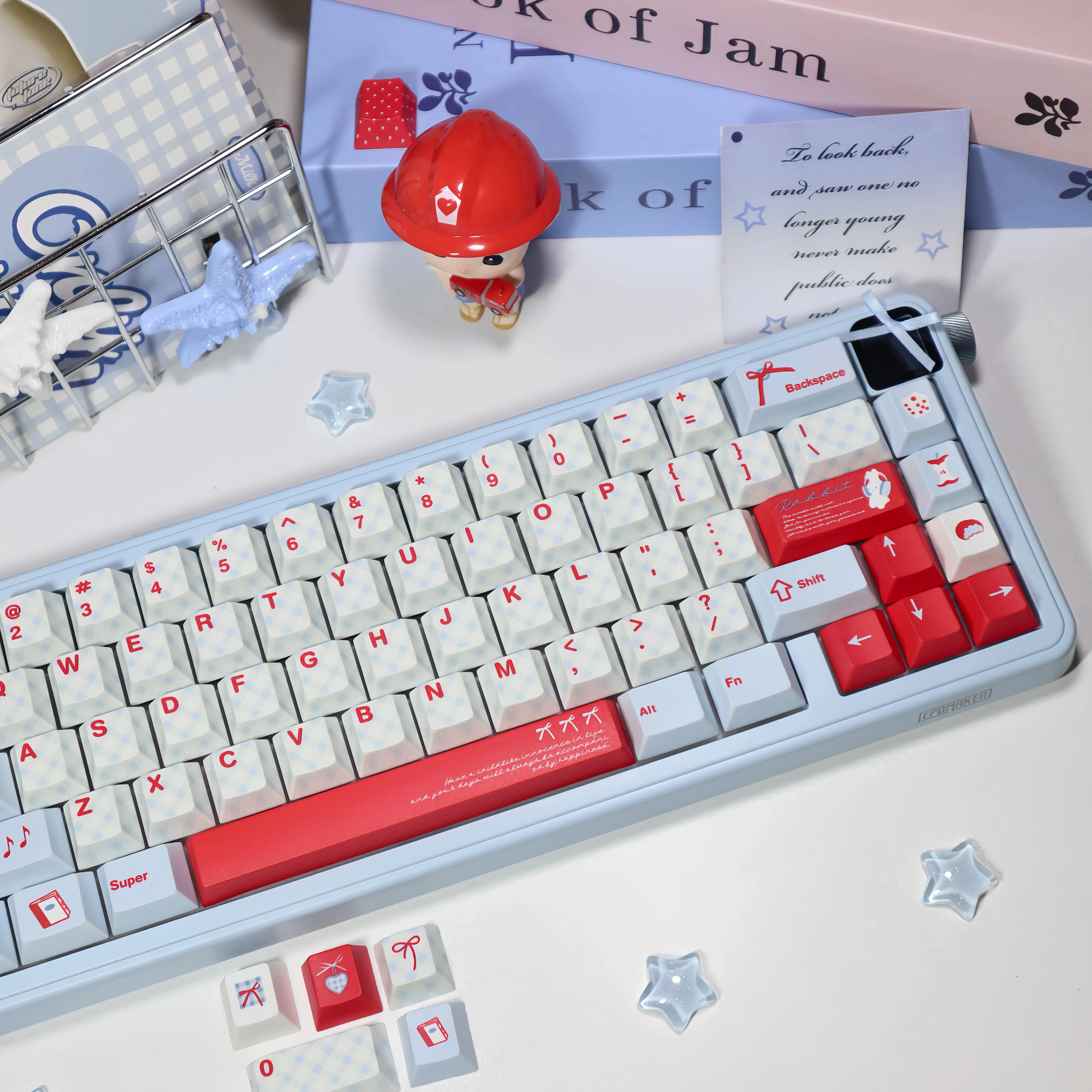 Cute Tidal Blue Theme Keycaps 141 Keys PBT Dye Cherry Profile Keycap Custom Game Keyboard Caps for Mechanical Keyboard Gift