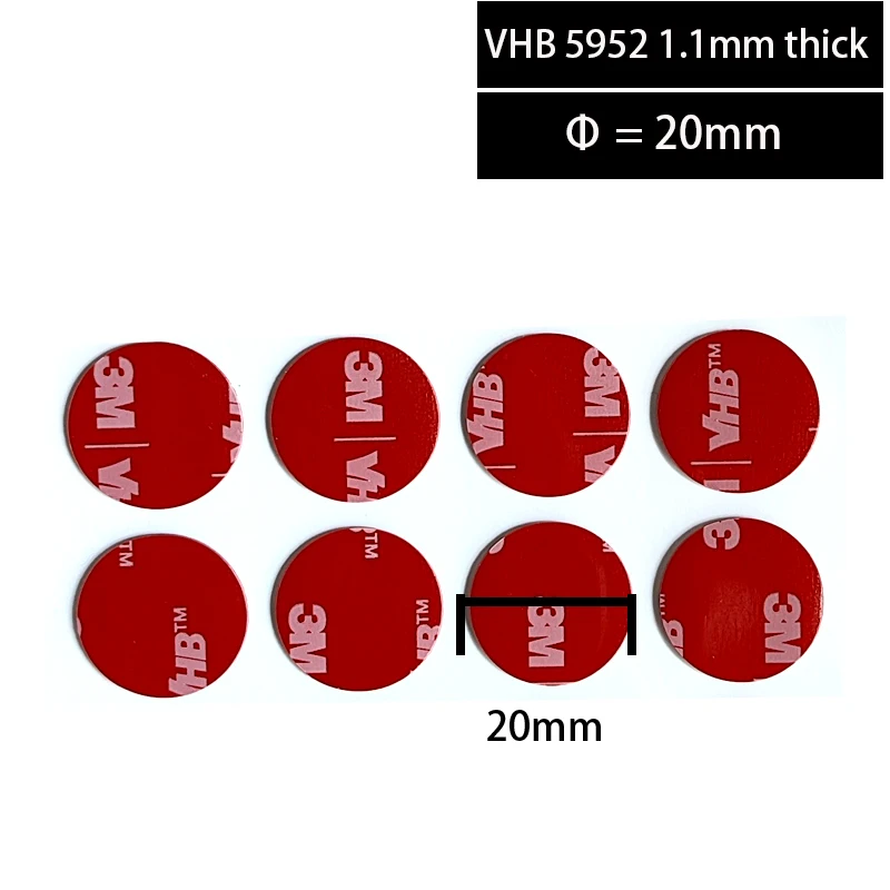 3M 5952 Hoge Prestaties Indoor Outdoor Gebruik Zwart 3M Vhb Tape Waterdicht Acryl Schuim Dubbele Zijband Diameter 20Mm Ronde 10 Stuks