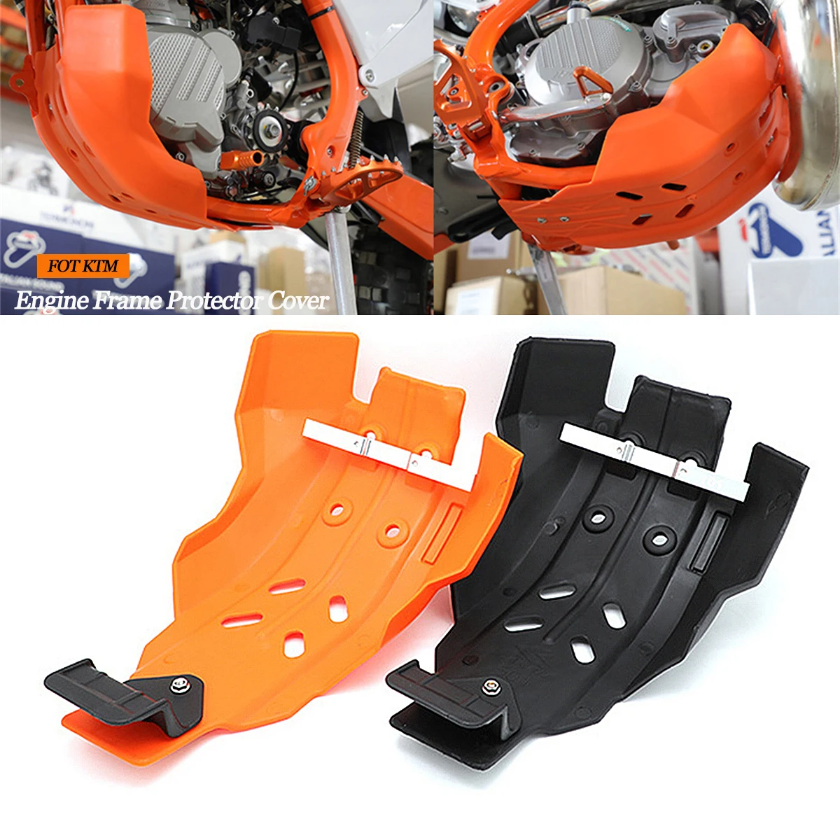 

Motorcycle Engine Frame Protector Cover Guard Skid Plate For KTM EXC 250 350 2017 2018 2019 2020 2021 Enduro Dirt Pit Bike