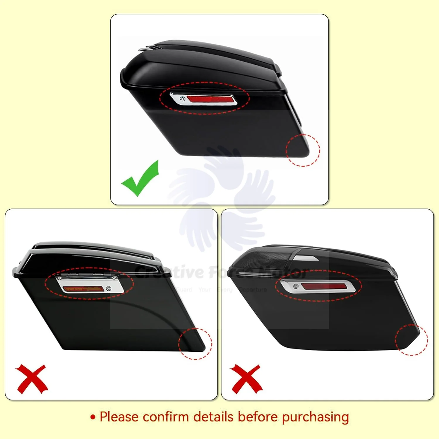 5"x7" Saddlebags Speaker Lids 1Pair Motorcycle Speaker Cutouts Cover For Harley CVO Road King Street Glide Electra Glide 2014-UP view 5