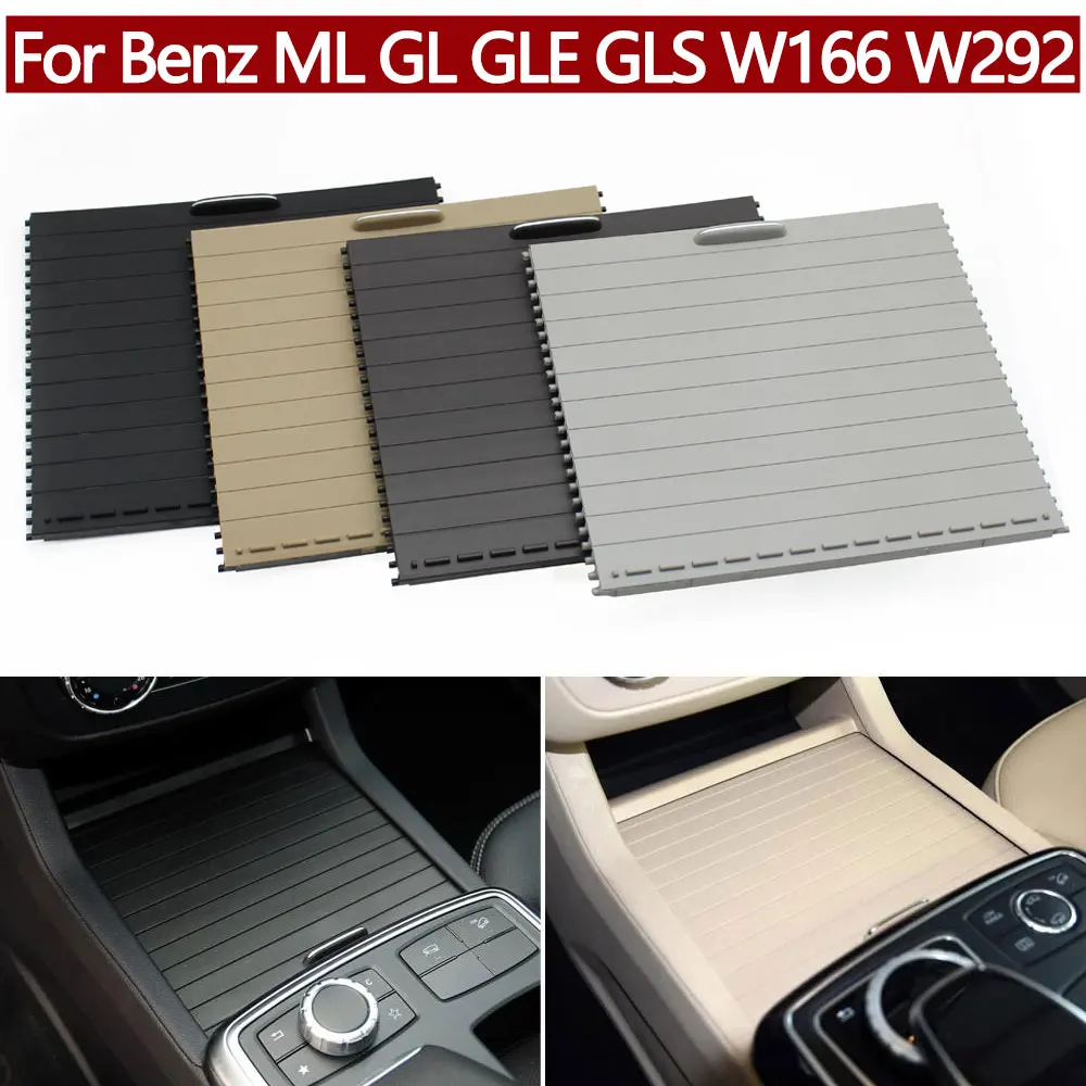 W166 W292 Car Center Console Cup Holder Slide Cover Trim Roller Blind Cover For Benz ML GL GLE GLS 2012-2018 ML300 GLE350 GLS400