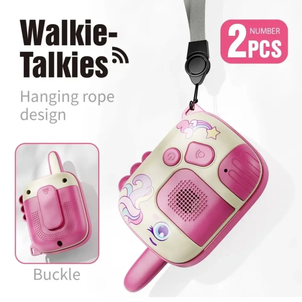 1 par adorável dinossauro crianças walkie talkies wearable cordão um clique chamada dos desenhos animados dinossauro walkie talkies longo alcance