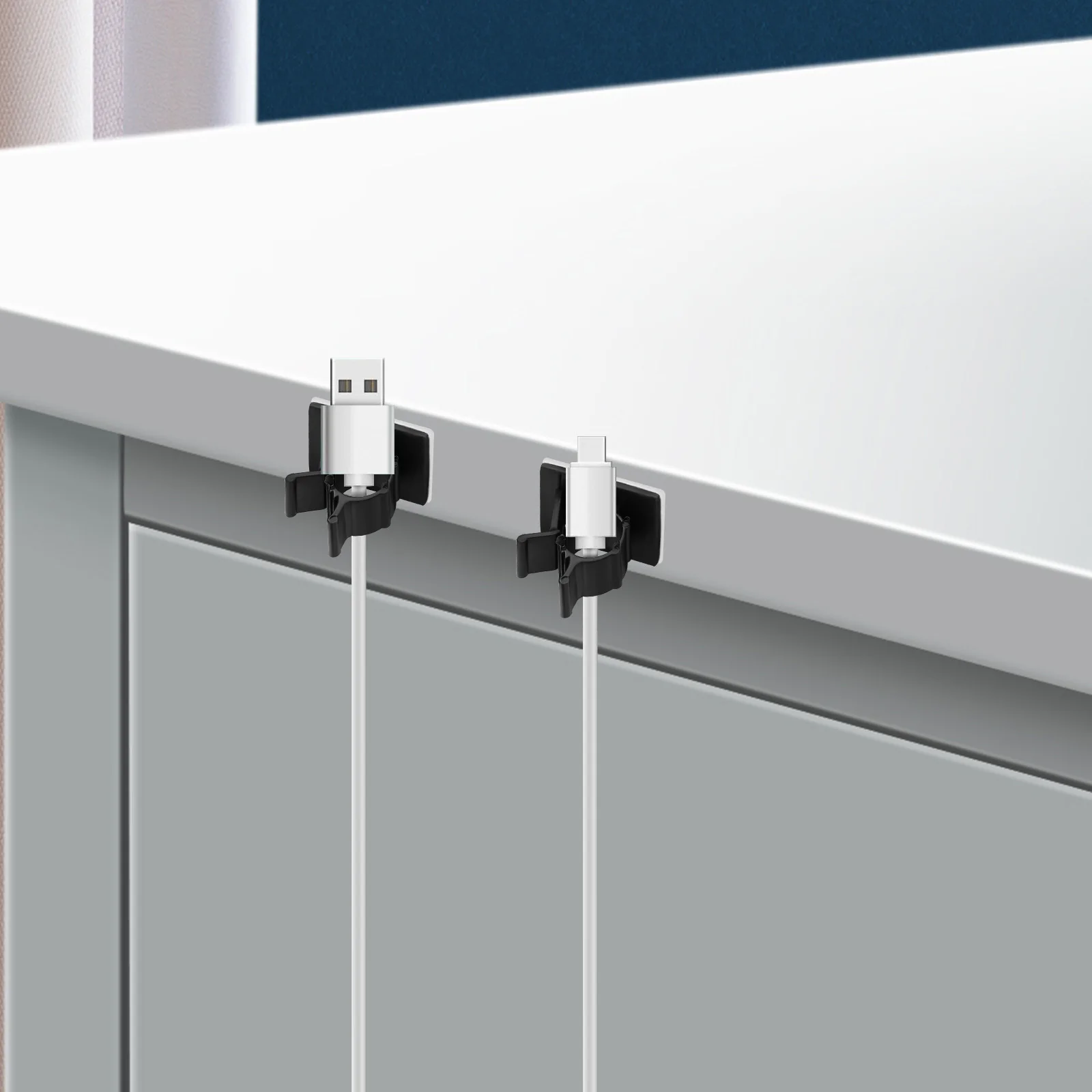 

50Pcs Cable Organizer Clips Self Adhesive Cord Clamp Cable Management Wire Holder Wire Cord Clip Self Adhesive Clamp