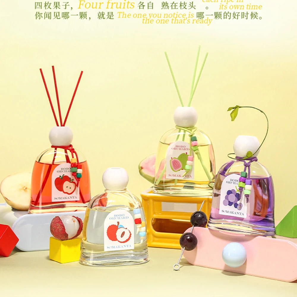 150ml Fruit Reed Diffuser Oil Apple Guava Lychee Grape Luxury Aroma Kit Hotel SPA Bathroom Deodorant Fragrance Ornament