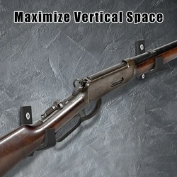 Soporte de pared horizontal rifles: ganchos exhibición escopetas caza