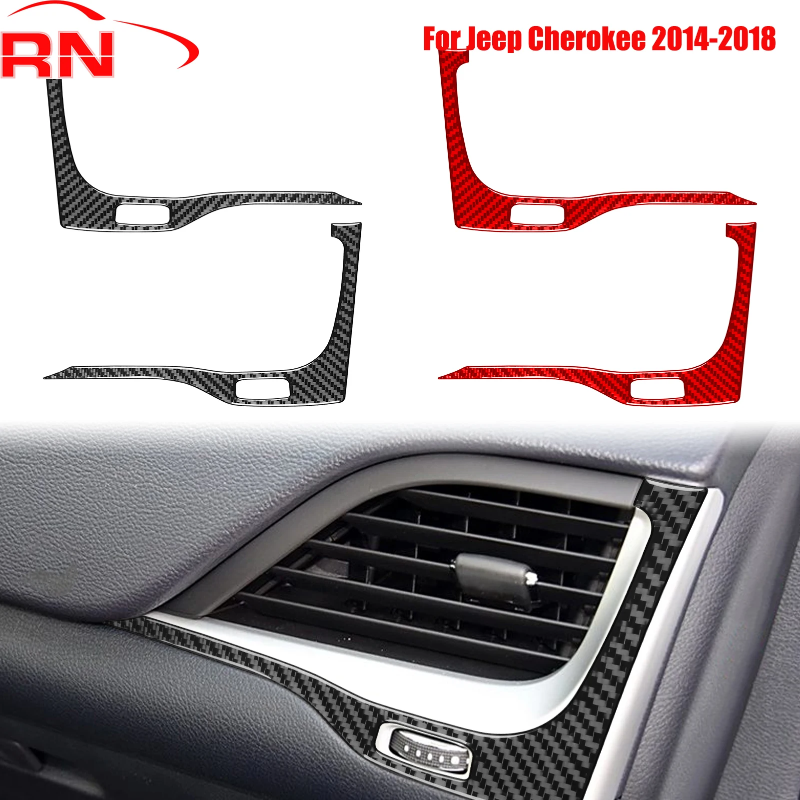 

Для Jeep Cherokee 2014-2018 модифицированное углеродное волокно, центральное управление автомобиля, боковые выходы воздуха, аксессуары для интерьера, декоративные наклейки