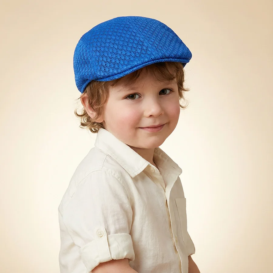 Retro Kids Summer Hat Mesh Children Beret Hats for Boys Girls Accessories Fashion Casual Children Cap Kids Sun Hats 2-8Y image 6