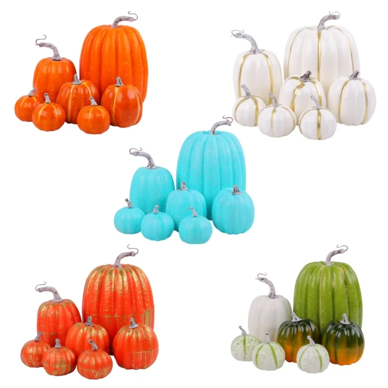 Celebrate Autumn with 7Piece Pumpkins Ensembles, Thanksgiving Home Accent