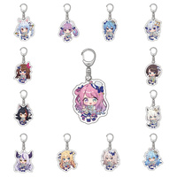 Hololive VTuber Figures Keychain Transparent Acrylic Keyring Shu Mysta Luca Ike Vox Collection Fans Gifts Key Chains