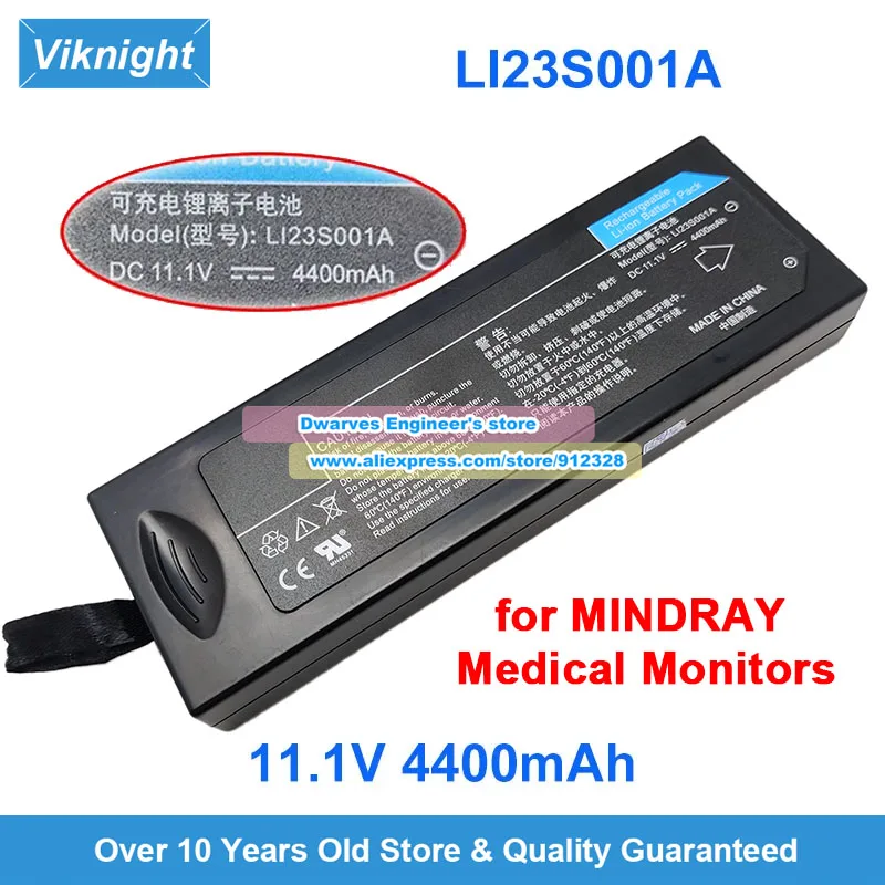 

Replacement 11.1V 4400mAh Medical Battery LI23S001A Charge For Mindray VS-800 VS-900 WATO EX Series PM7000 PM8000 PM9000 IPM-980