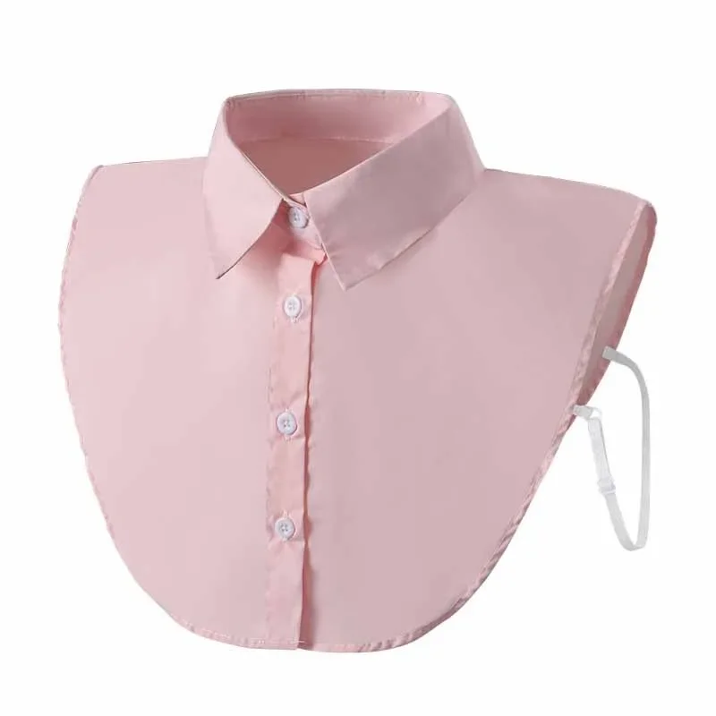 المرأة أزياء القطن وهمية طوق رجل للجنسين بدلة رسمية نصف قميص نمط وهمية طوق للإزالة زر الفتيات طوق للانفصال