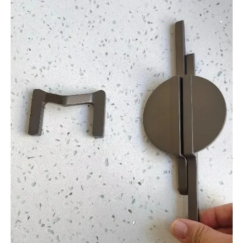 Modern Space Aluminum Semi-Circular Extended Cabinet Door Handles, Pair or Single