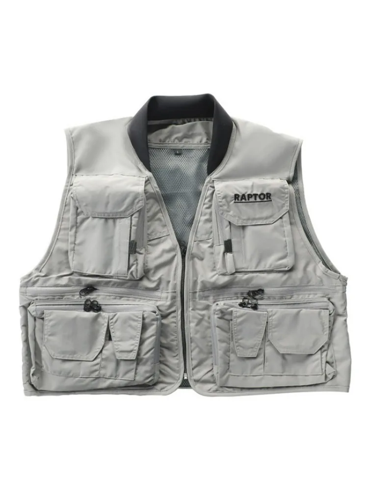 Outdoor Fishing Vest Spring Summer Autumn Breathable Short Photographic Vest Multi-pocket Multi-functional Fishing Clothing