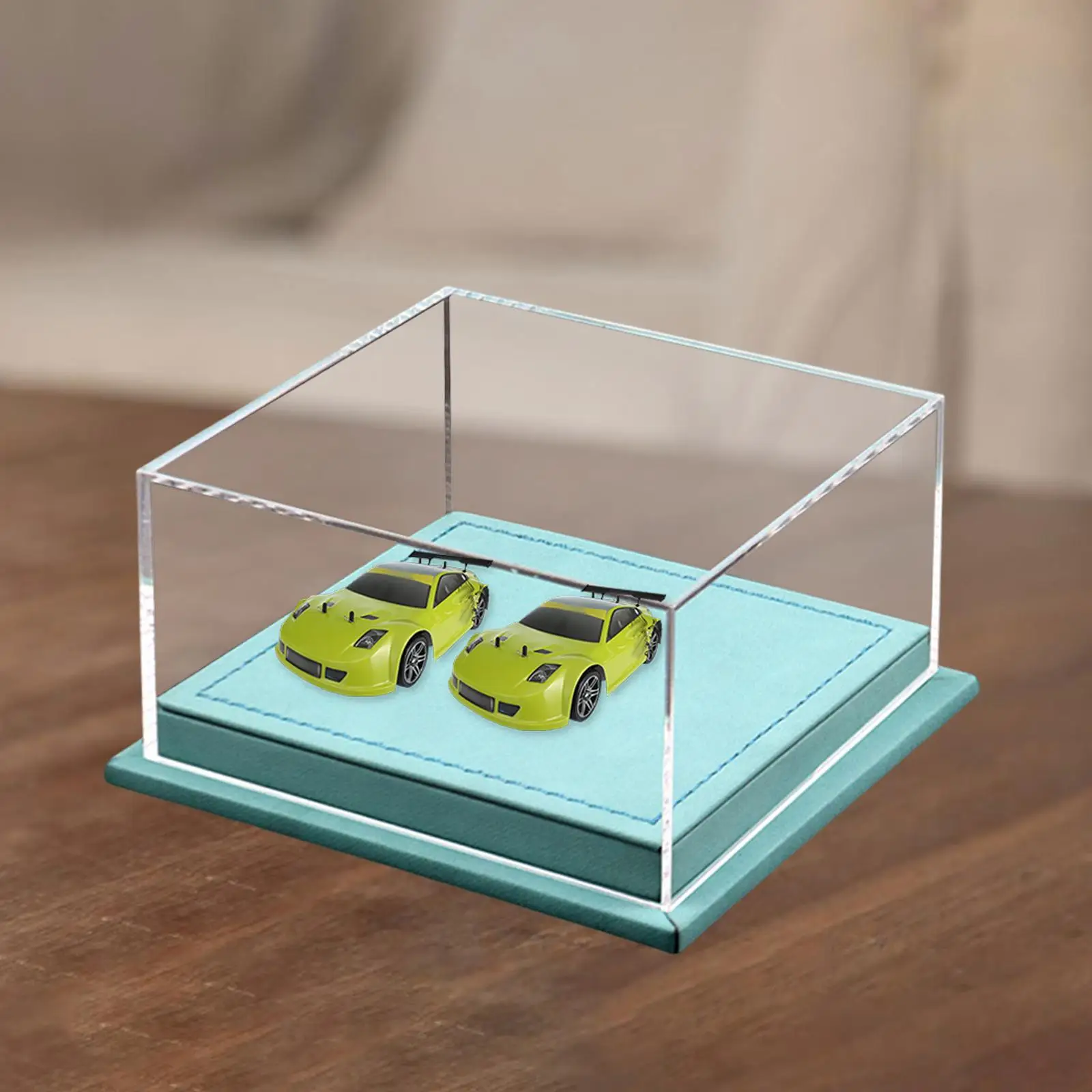 Vitrina de dos modelos de coche a escala 1/64 para decoración del hogar, accesorio, organizador de modelo de vehículo multifuncional resistente, tapa acrílica transparente