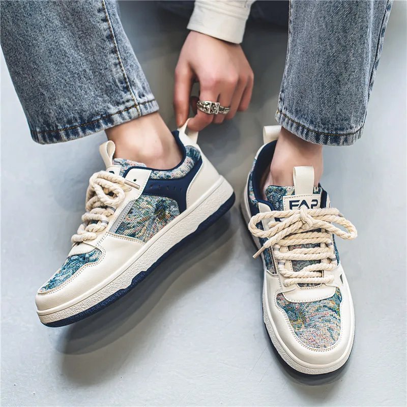 Van Gogh Men Women casual Shoes Male Platform Sneakers Girls Casual kateboarding Shoes flats 3D graffiti The Starry Night