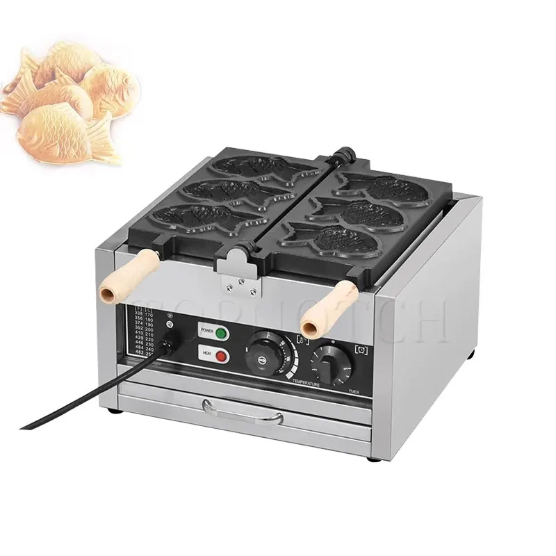 220V Sea Bream Cooking Machine Commercial Fish Cake Tool Internet Famous Stall Pancake Machine Bursting Paste Pancake