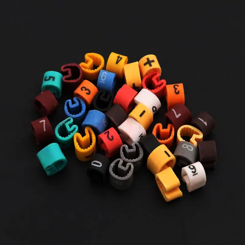 500PCS Nylon Cable Markers 0-9 Colored Wire Sleeve Labels for 1.5 sqmm Wires/Cables, Electrical Wiring Identification