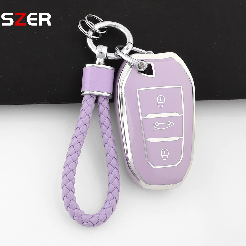 For Peugeot 2008 3008 4008 5008 308 408 508 Citroen C1 C2 C4 C6 C3-XR Picasso Grand DS3 DS5 TPU Car Smart Key Case Cover Shell