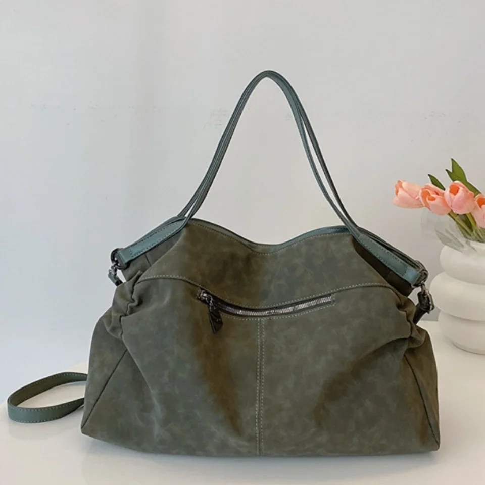 

Casual Soft PU Leather Single Shoulder Bag Fashion Classic Retro Hobo Handbag Large Capacity Vintage Crossbody Bag For Women