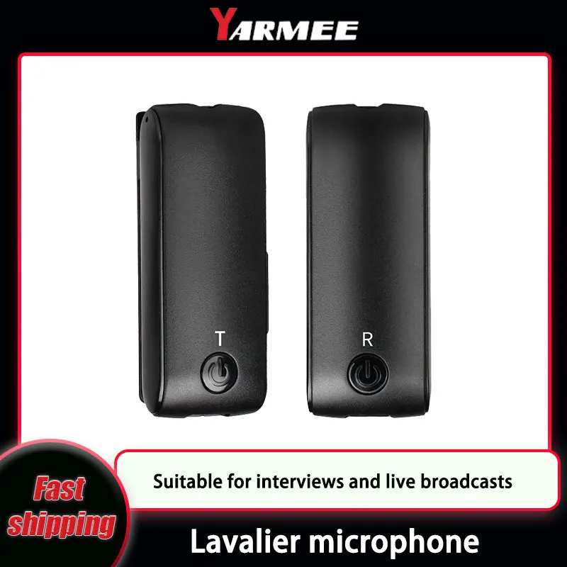 

YARMEE Wireless Lavalier Microphone Portable Video Recording Mini Mic for iPhone Android Phone Outdoor Live Broadcast K Song Mic