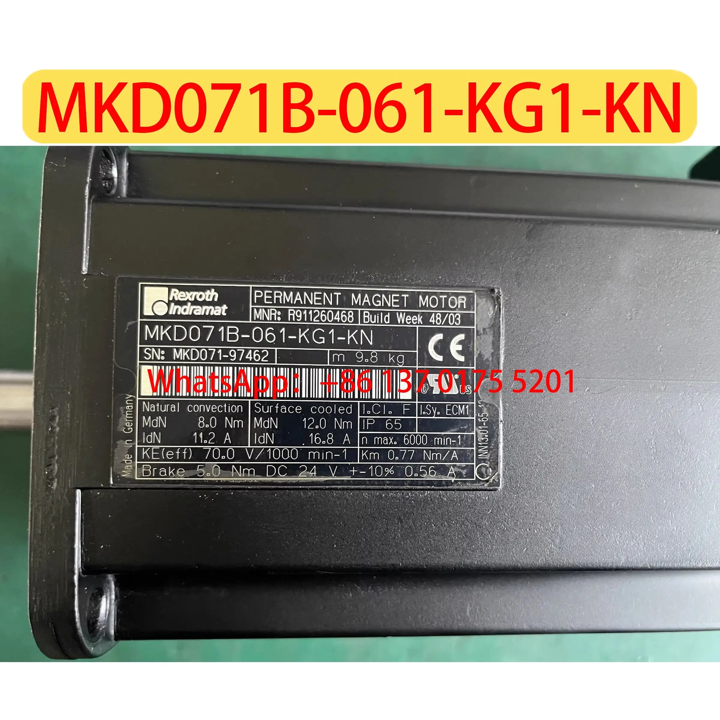 

Б/у серводвигатель MKD071B-061-KG1-KN, MKD071B 061 KG1 KN, проверен, исправен, быстрая доставка.