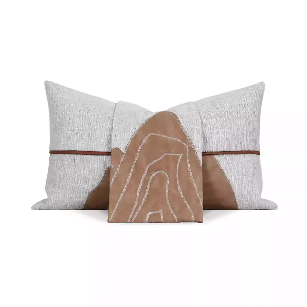 

Наволочка RUIYI в японском стиле, бежевая, с креативной вышивкой пейзажа, для диванных подушек, для спальни, гостиной, загородного дома