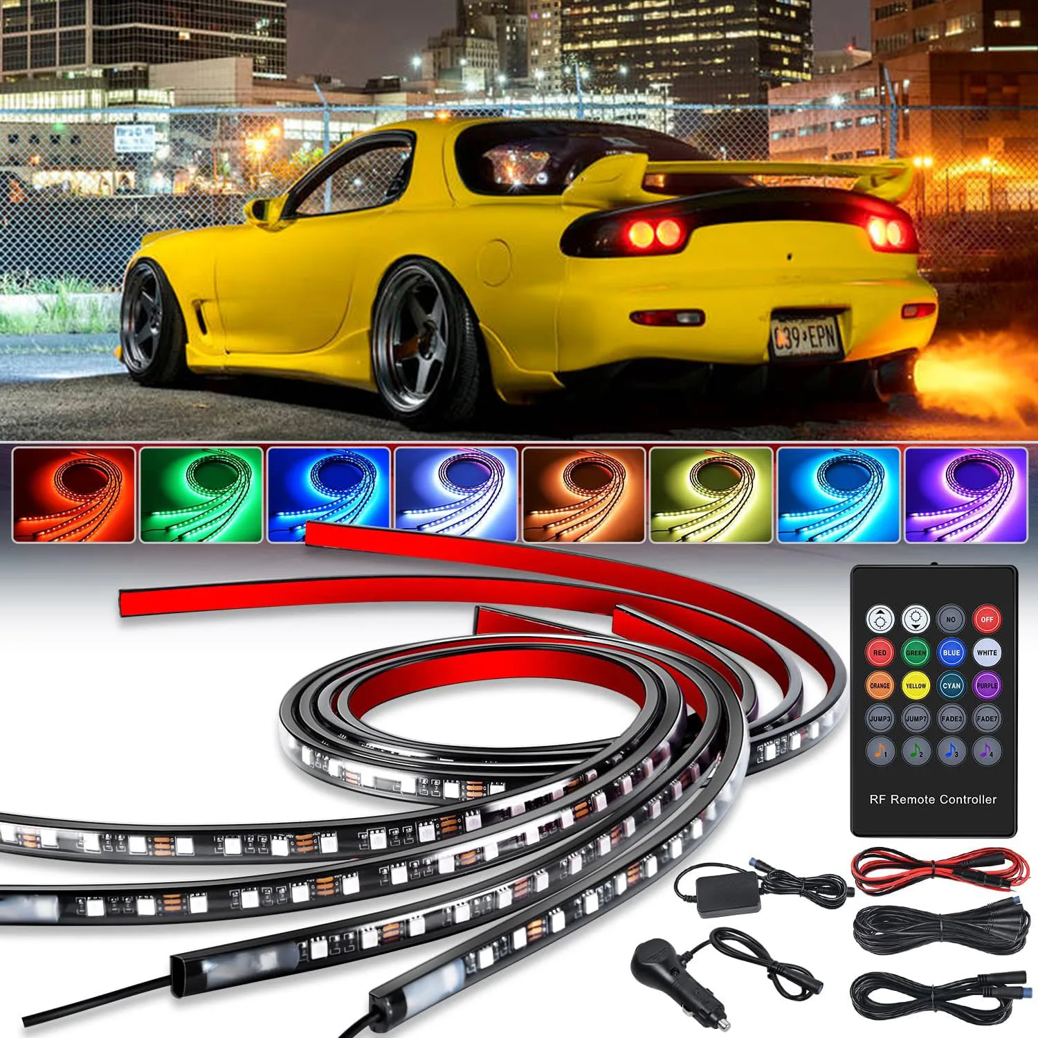 Neon LED RGB Car Underglow Bottom Light Remote/APP Control Underbody Lamp Strip For Mazda 6 3 2 CX5 CX7 CX3 CX50 CX6 CX9 CX30