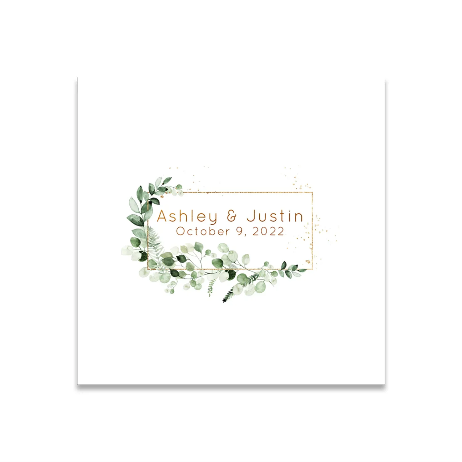 

50 PCS Ivy and Sage Themed 3 ply Premium Custom Cocktail Napkins Measure 5"x5" Customize Names & Date or any other message