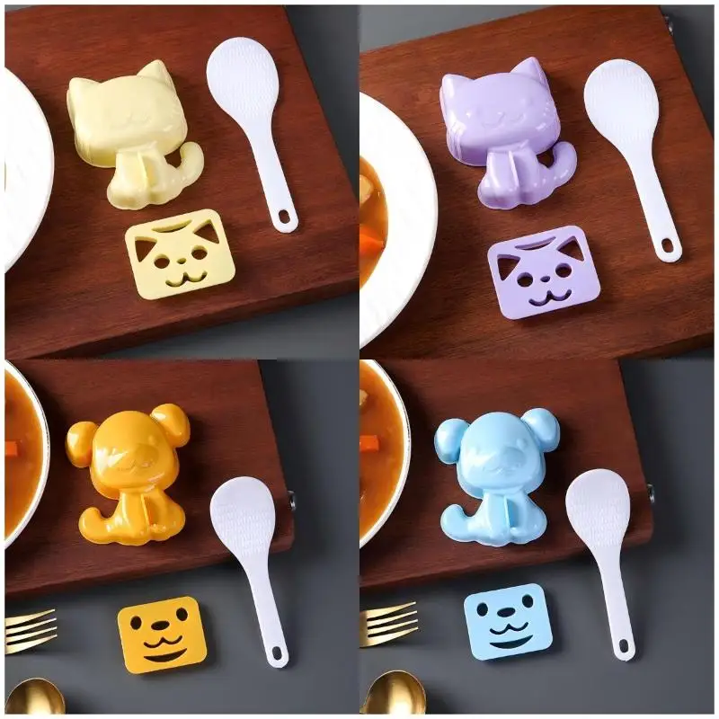 Cartoon Animal Rice Ball Mold Cute Cat Dog Shape Sushi Maker Non Stick Easy Demold DIY Baking Tool For Kids Family Meal Making