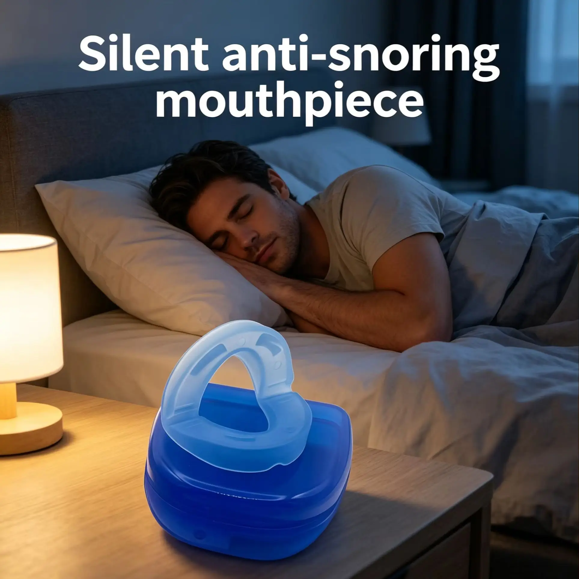 Anti Snoring Mouthpiece Blue Gum Shield for Teeth Grinding Reduce Snoring Aid Easy Breathing Sleep Mouth Guard