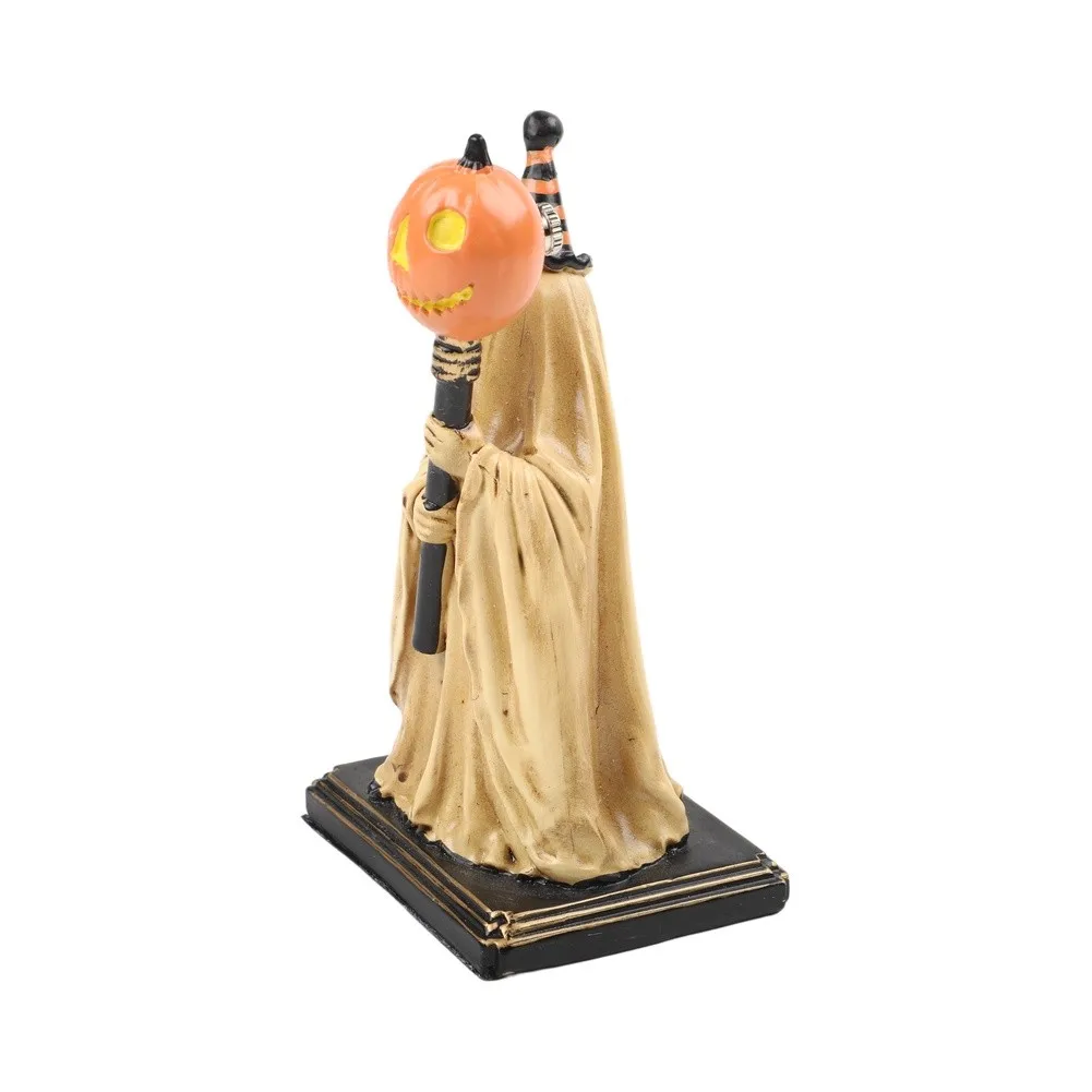 Lighted Halloween Prop Glowing Pumpkin Staff Sturdy Resin Construction Charming Glowing Effect Glow Pumpkin,Orange