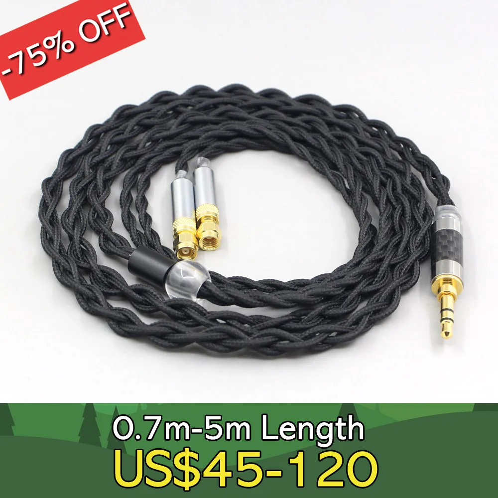 

Pure 99% Silver Inside Headphone Nylon Cable For HiFiMan HE400 HE5 HE6 HE300 HE4 HE500 HE6 Earphone headset LN007453