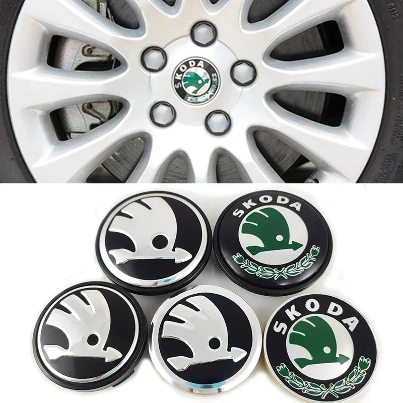 56mm 60mm 65mm Car Wheel Center Metal Cap Styling for SKODA Fabia Rapid Kodiaq RS Superb Kamiq Octavia A7 Tour Yeti Karoq Logo