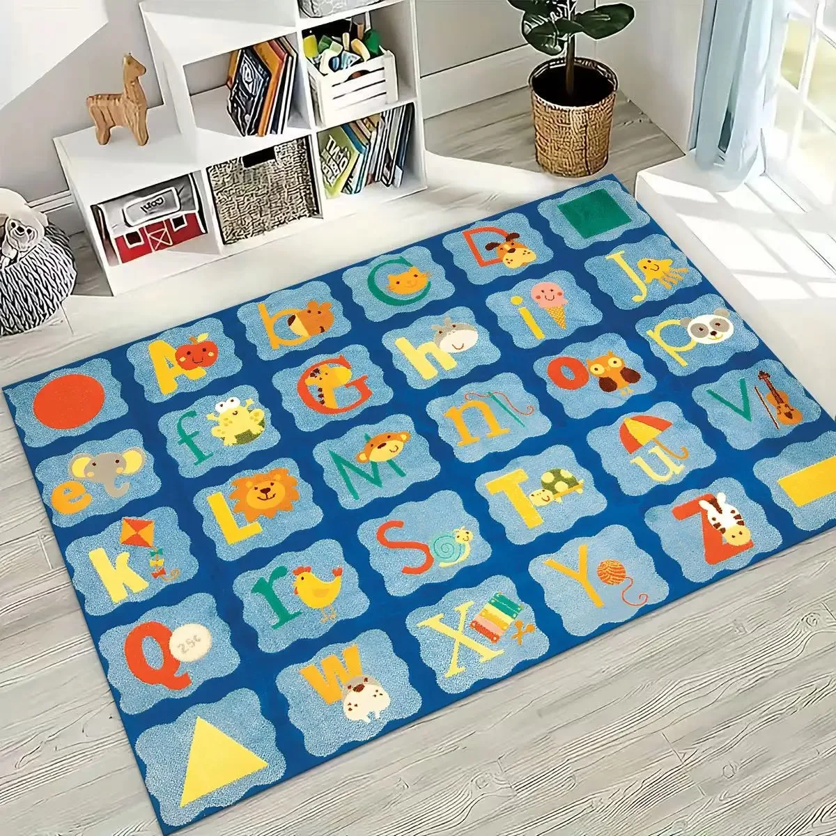 ABC Animal Alphabet Cartoon Early Educatio Kid Crawling Playroom Rug Carpet for Bedroom Living Room Sofa Doormat Decor,Non-slip