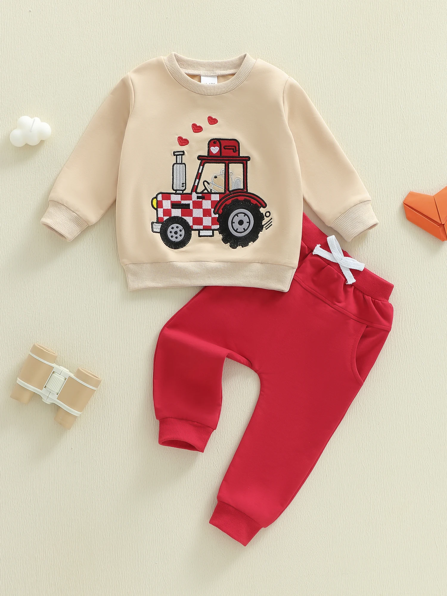 رائعتين الرضع عيد الحب فرقة القلب بالون زين هوديي والركض 2 قطعة البدلة