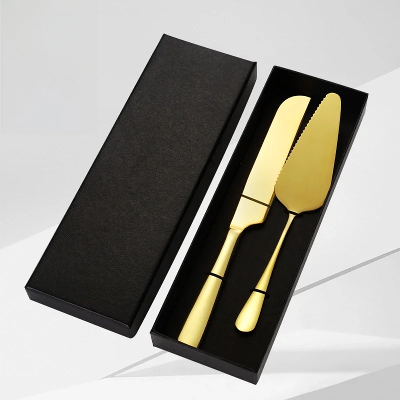 

2Pcs Stainless Steel Tableware Cake Knife Shovel Set Kit Cake Cutting Tools Pie Pizza Spatula Wedding Birthday Party Supplies