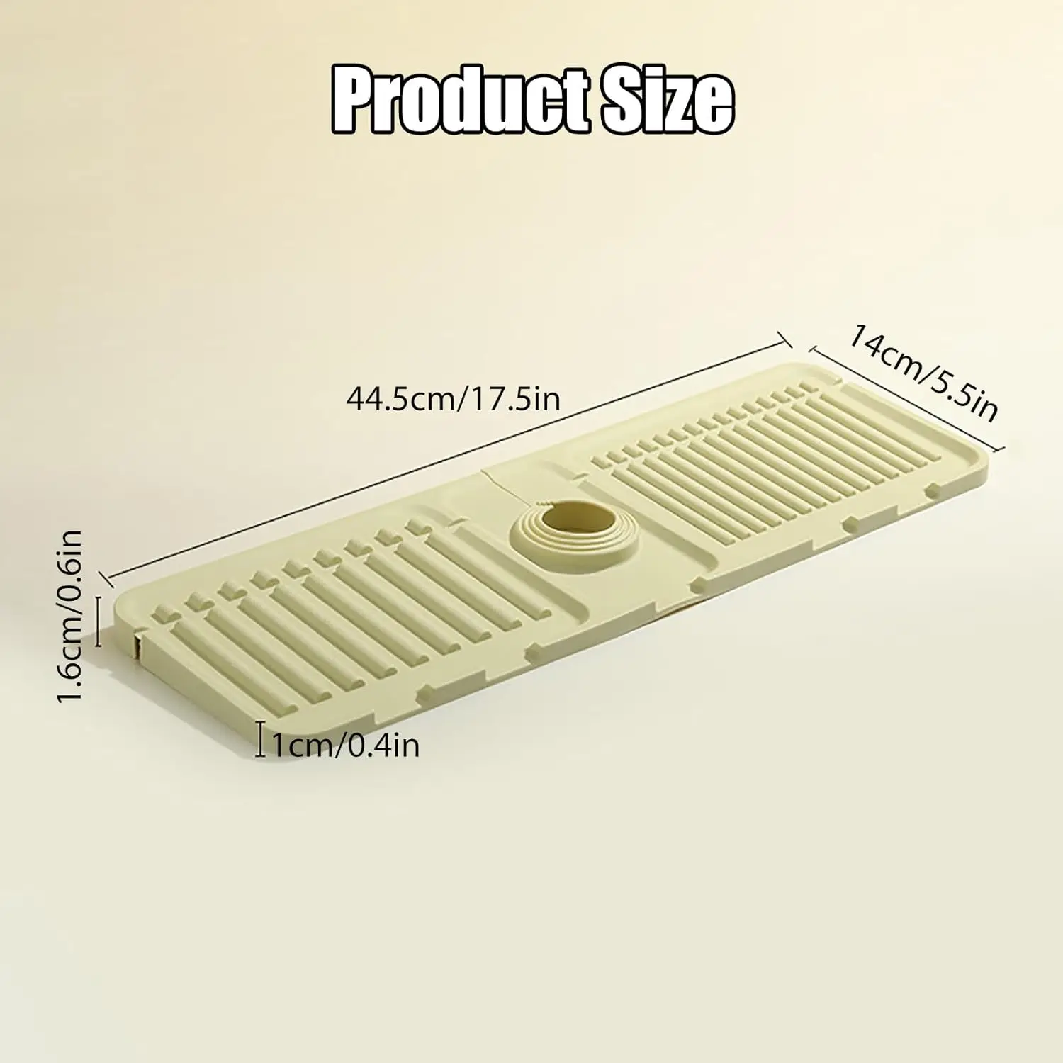 Silicone Faucet Mat for Kitchen Sink - Fast Drying Draining Mat Stone Sink Tray Kitchen Countertop Drain Rack Accessory