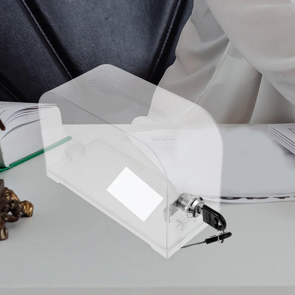 مجموعتان من صندوق اقتراحات الأكريليك الشفاف مع قفل صندوق تبرع ذو سعة كبيرة لتخزين بطاقات الأعمال في الزفاف
