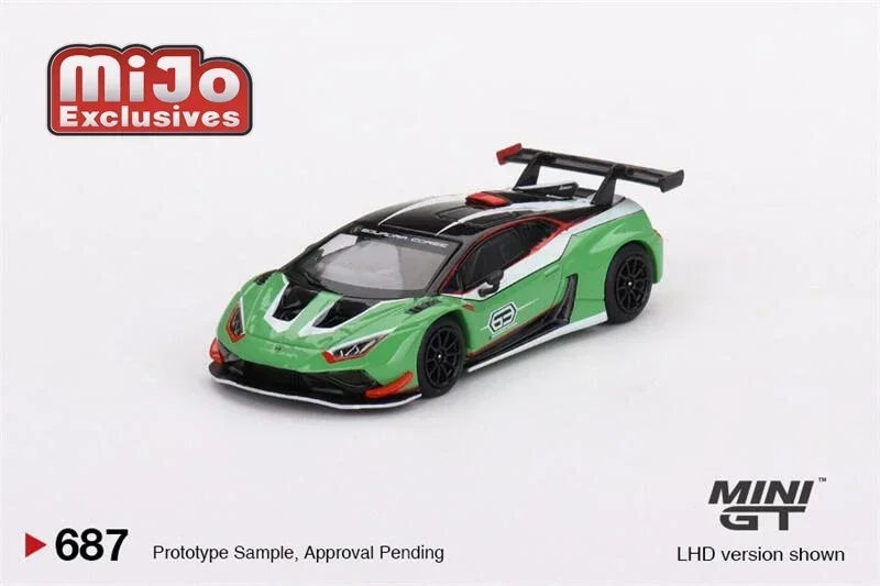 

MINI GT Mijo 1:64 Lambo Huracán GT3 EVO2 Презентация Модель автомобиля с левым рулем