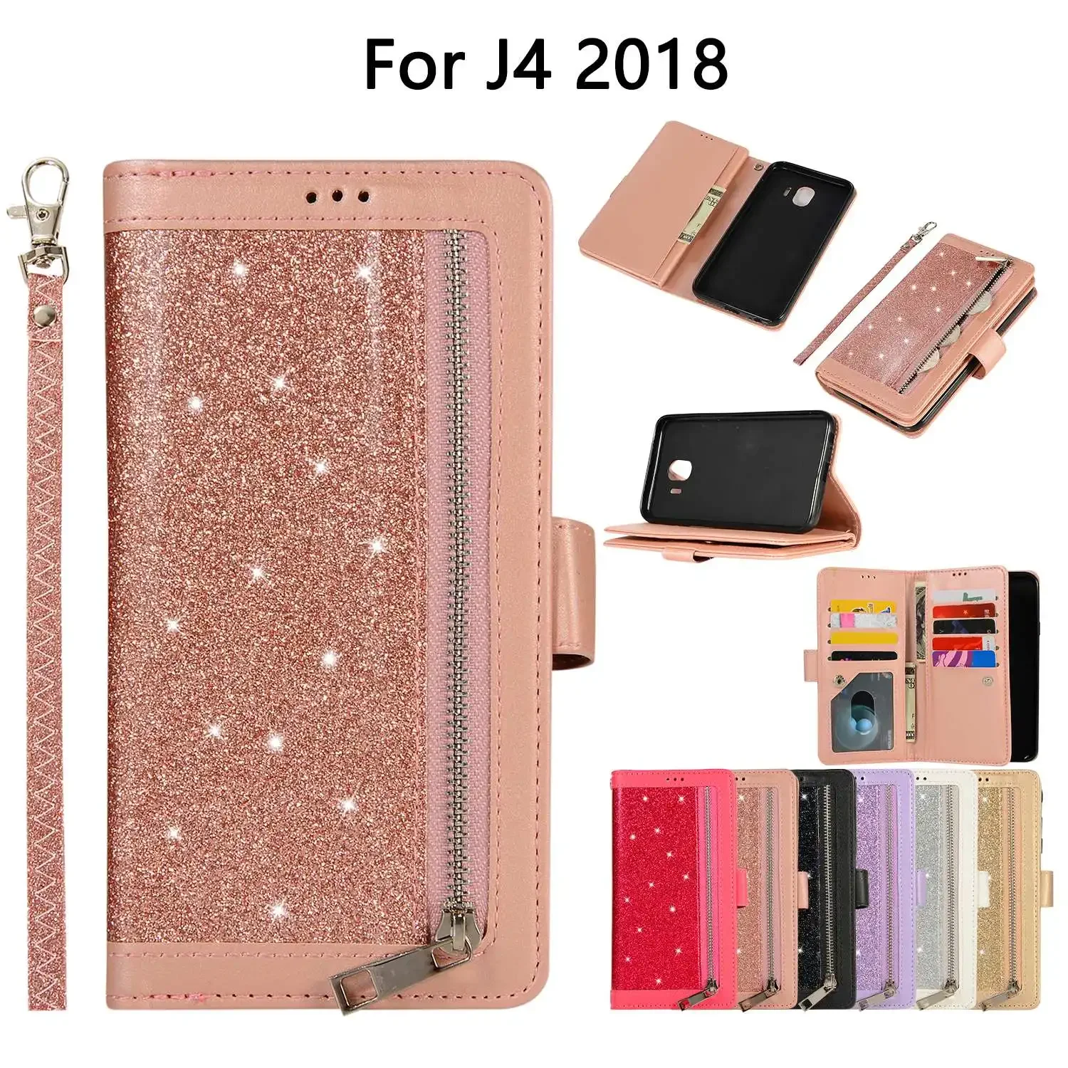 Solid color Leather Case Wallet Anti-fall Flip Phone Case For SAMSUNG GALAXY J3 J4 J5 J6 J7 Plus J330 J530 J730 2017 2018