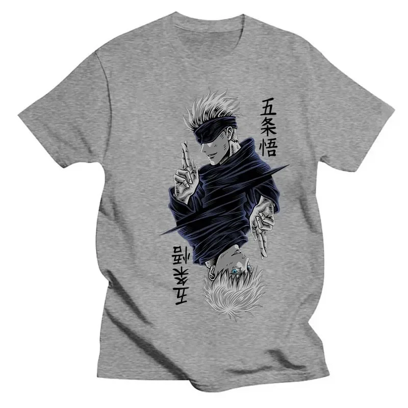 Fashion Jujutsu Kaisen Satoru Gojo Anime Printed Lady O-Neck Short Sleeve Women's T Shirt Black White Short Sleeve Summer Top image 6
