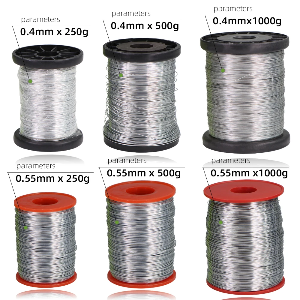 0.4mm 0.55mm 250G 500G 1000G Stainless Steel Bee Wire Iron Hive for Beehive Foundation Frame Beekeeping Equipment Beekeeper Tool