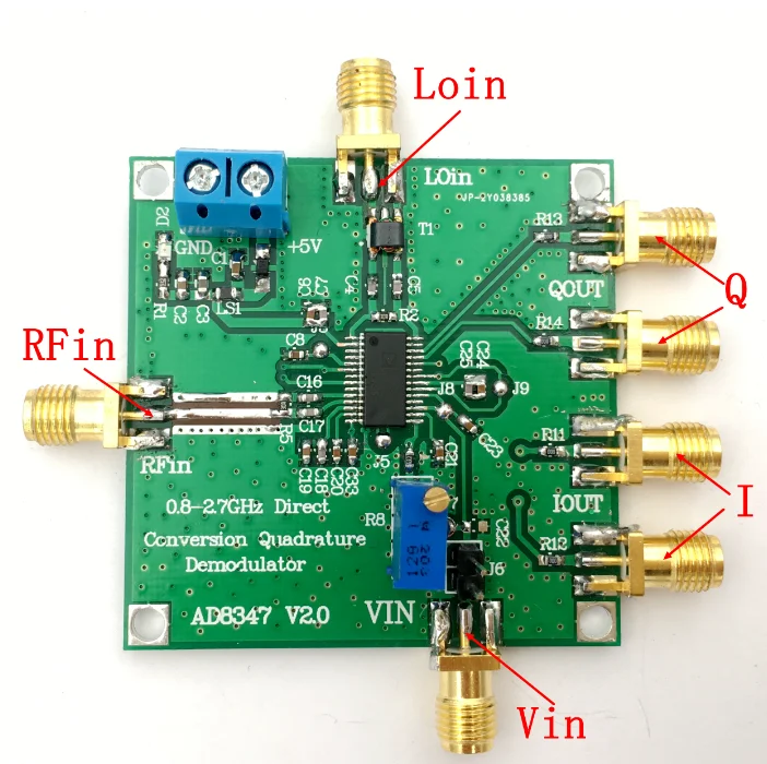 1pc AD8347 downconversion wideband quadrature demodulator 800MHz ～ 2 7GHz IQ demodulator RF