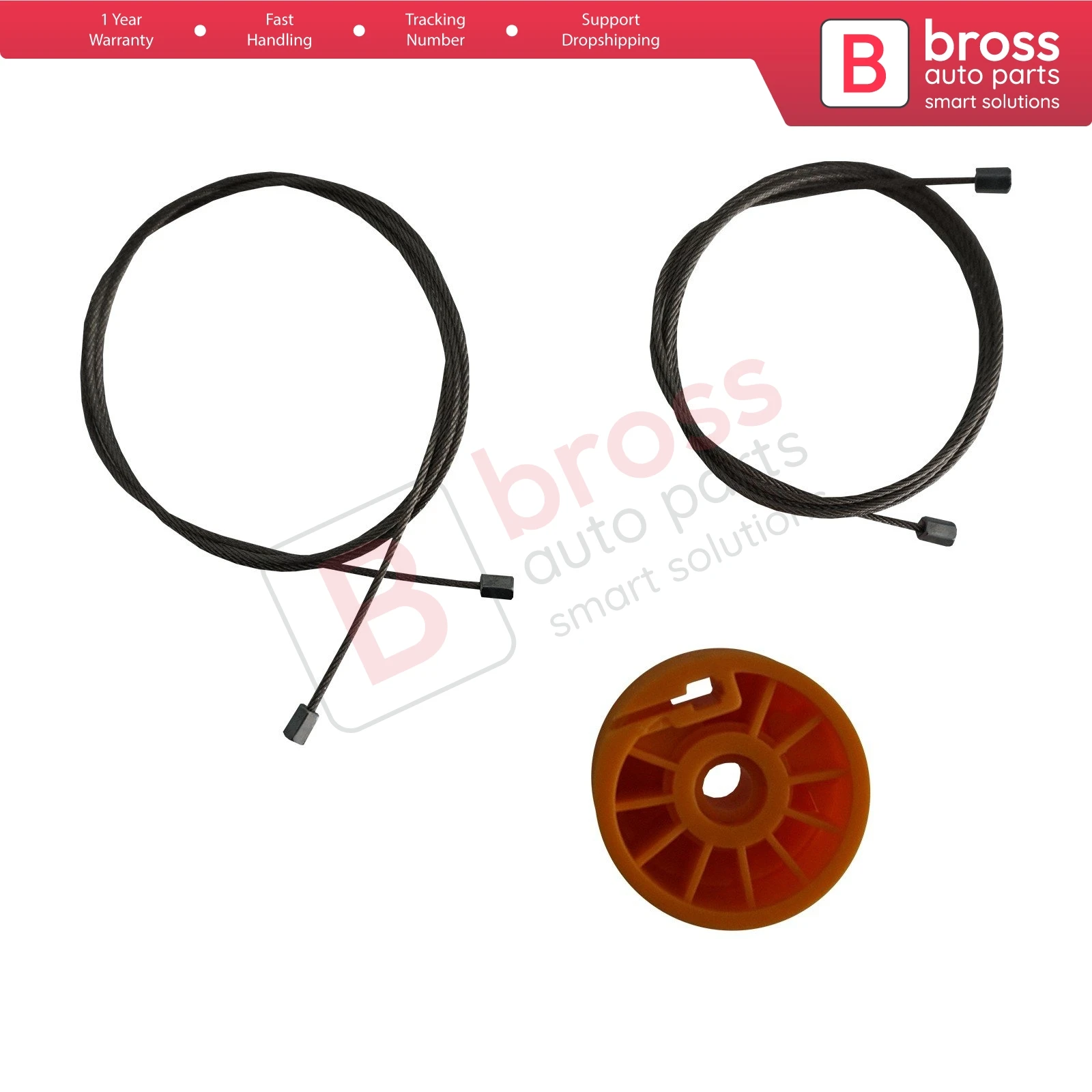 

Bross Auto Parts BWR5337 Window Regulator Repair Set Front Left Door 9221W9 for Peugeot 207 5-Door Made in Turkey