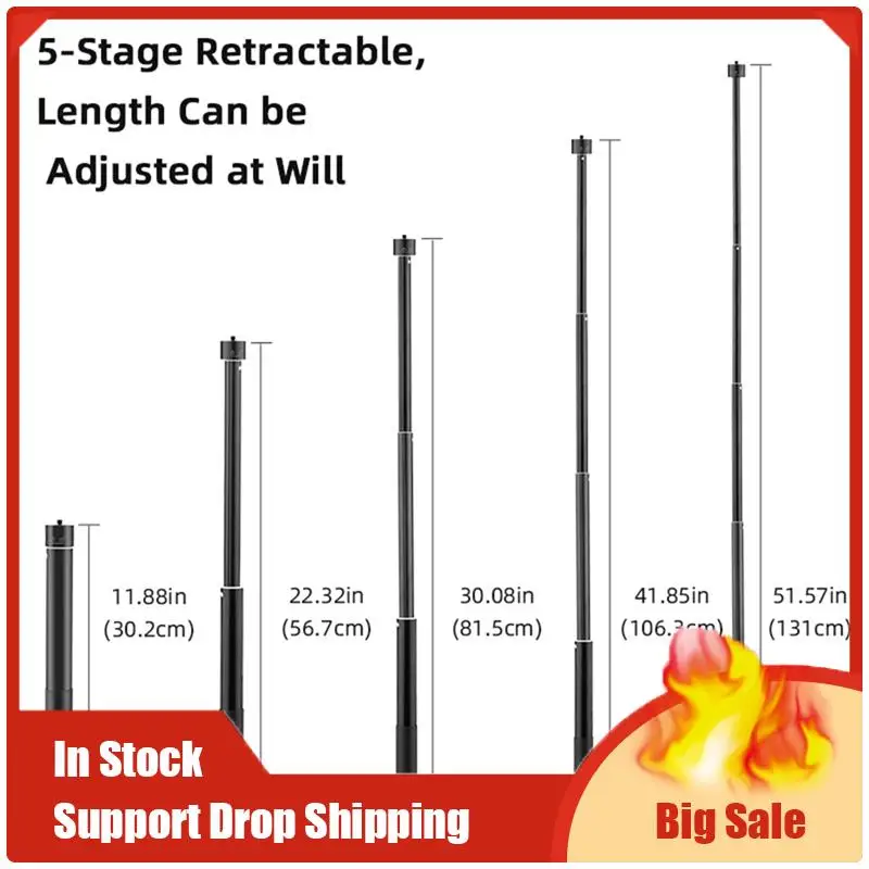 As melhores ofertas tripé dobrável mini tripé portátil monopé selfie vara para osmo ação/gopro insta360 um ação câmera peças acc