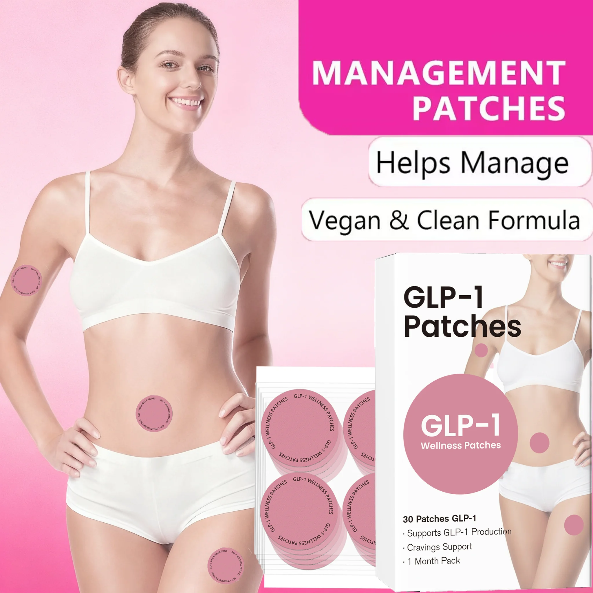 

Пластыри GLP-1 изготовлены из чистых растений для транпюродного обмена и энергосбережения для создания идеального силуэта.